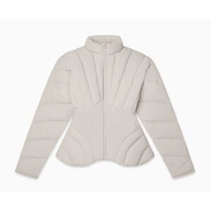NWT RARE KHY Sculpted Puffer Jacket in Bone White / Light Grey